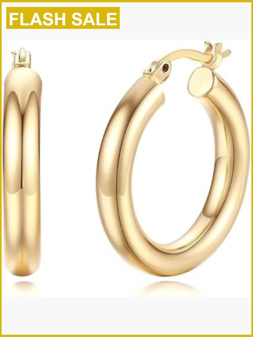 14K Gold Hoop Earrings Lightweight Women